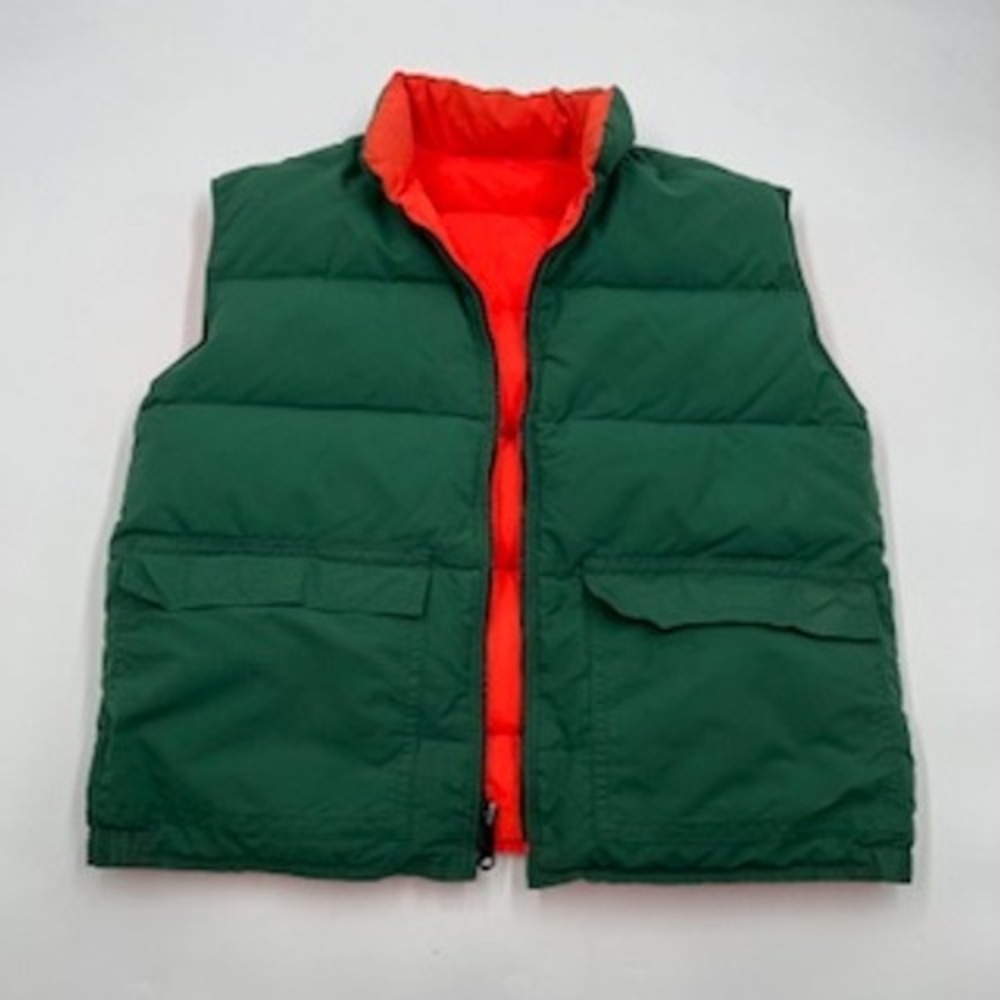 70's‎ Frostline Kit Vintage Mens Down Puffer Vest Green Orange Size M Denver CO